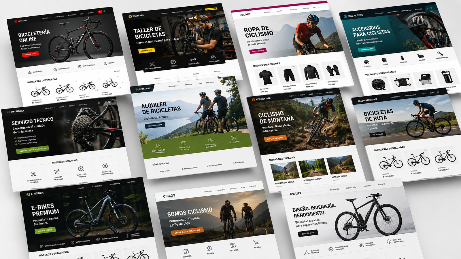 Plantillas de sitios web para negocios de ciclismo