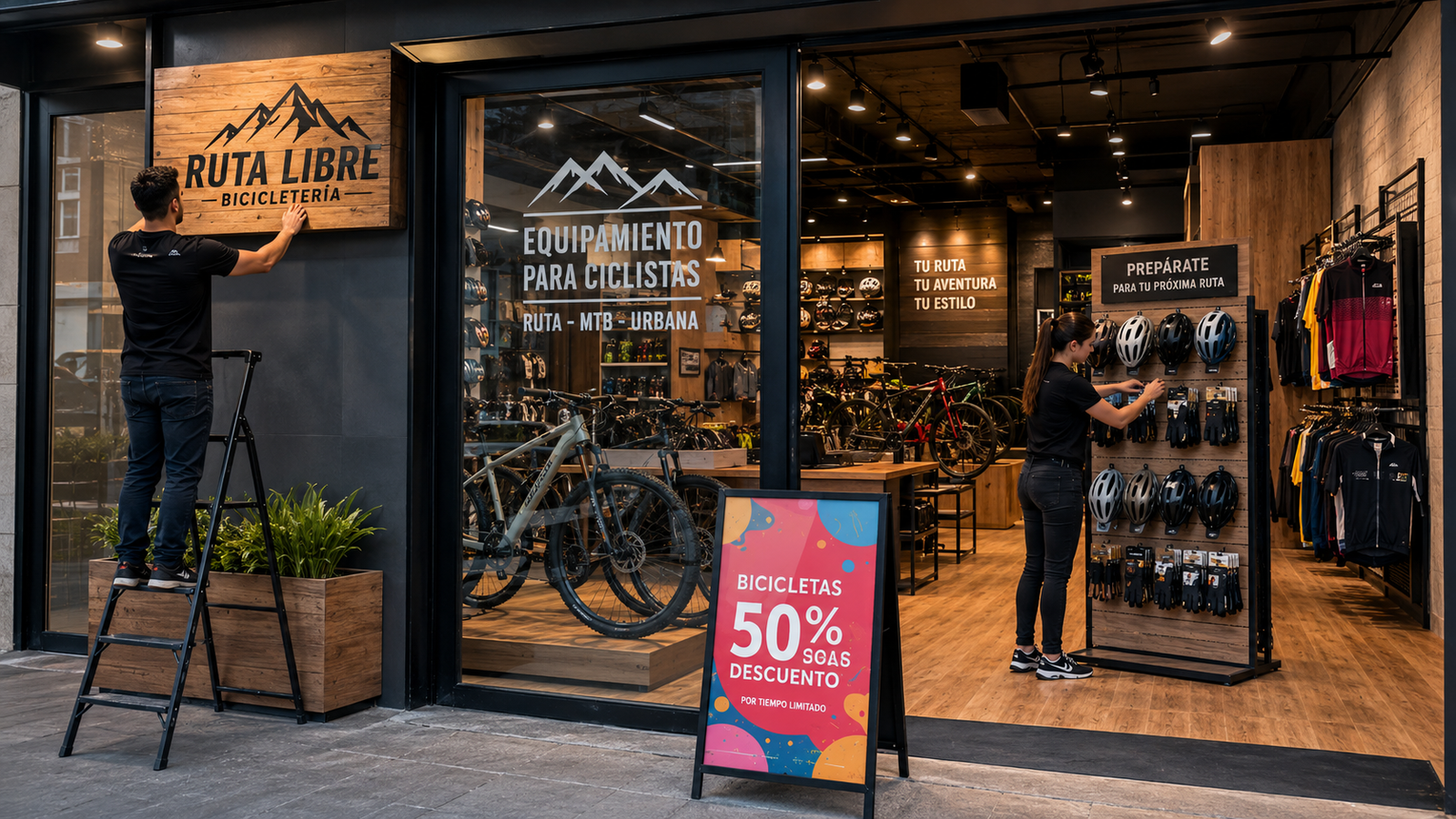 Mobiliario comercial para bicicleterías