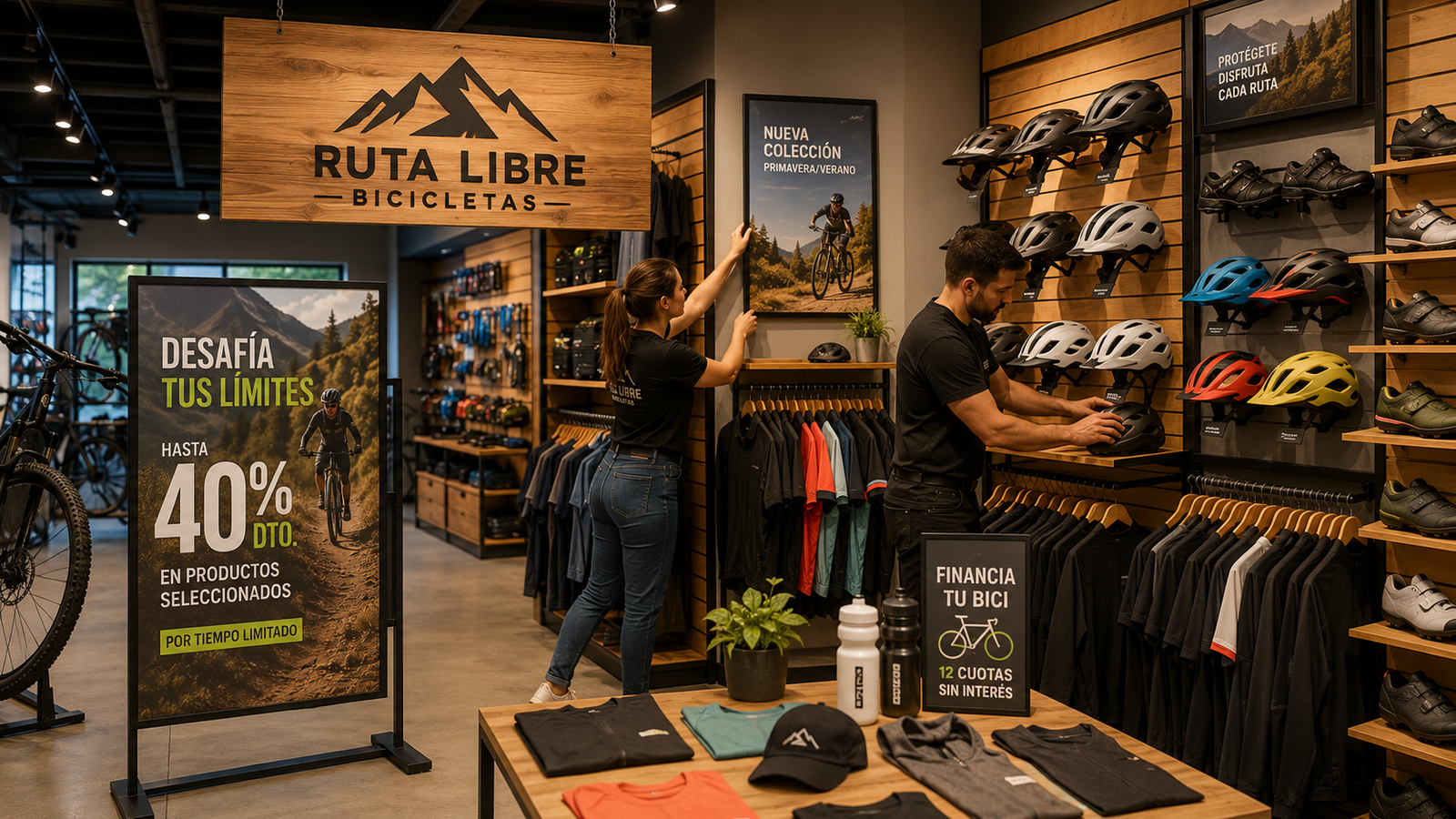 Exhibidores y estantería para bicicleterías
